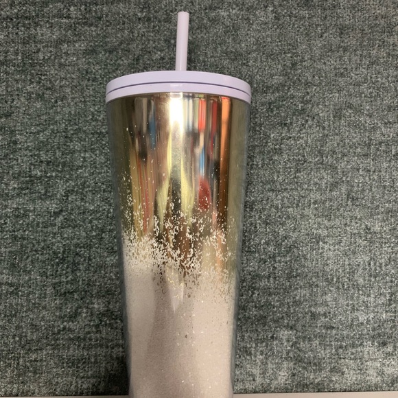 Starbucks 2019 Gold White Snow Glitter 24oz - Picture 3 of 4